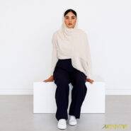 شلوار بگ پارچه‌ای زنانه سرمه‌ای