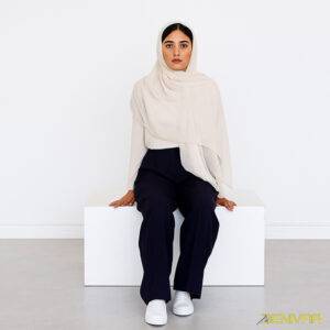 شلوار بگ پارچه‌ای زنانه سرمه‌ای