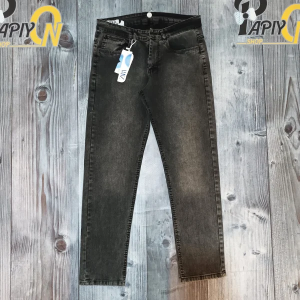 شلوار جین راسته مردانه طوسی شلوار جین راسته مردانه طوسی